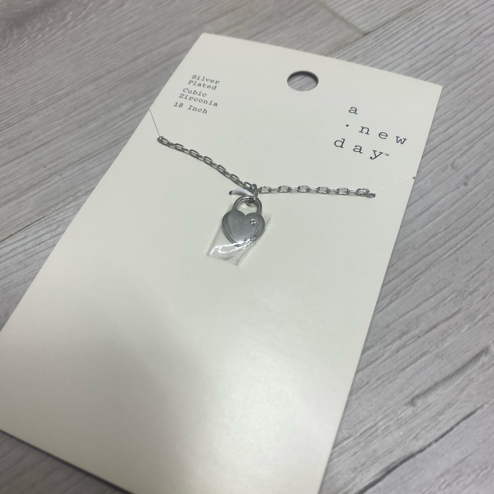 a new day Silver Heart Pendant Necklace